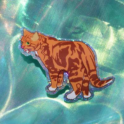 Mushroom stealing cat sticker