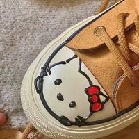 Hand-painted Kitty canvas high-top sneakers - Thumbnail 3