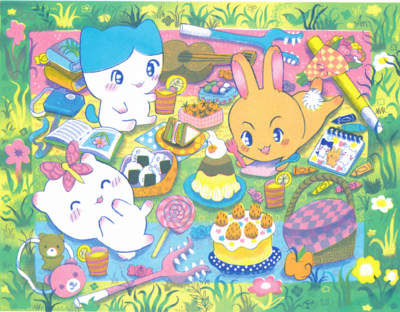 Picnic with Friends Risograph Print