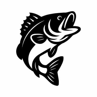 Bass fish svg – angler wildlife cut file, commercial use (instant download)
