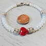  "SW" Crystal Passions Red Heart Bling Memory Wire Bracelet-4