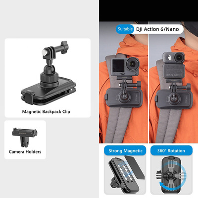 Magnetic backpack shoulder clip for dji action 6 5 4 ips601