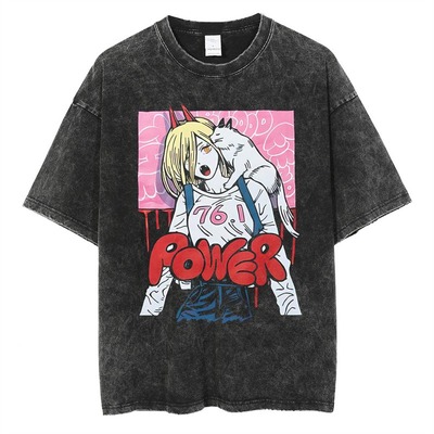 Anime power print t-shirt