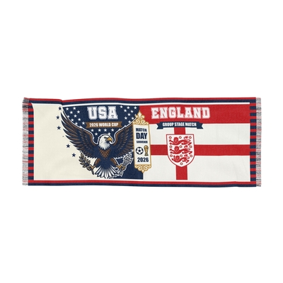 Usa vs england 2026 world cup group stage souvenir match scarf - Thumbnail 1