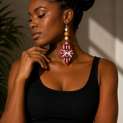 Crimson heritage earrings  - Thumbnail 2