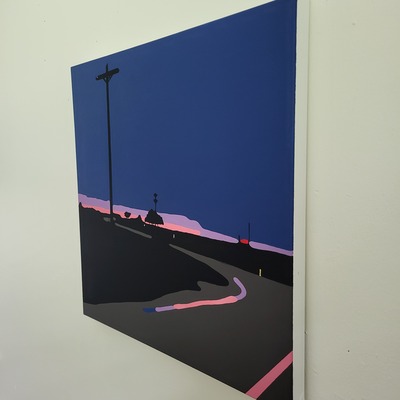Road to midnight - original painting - square