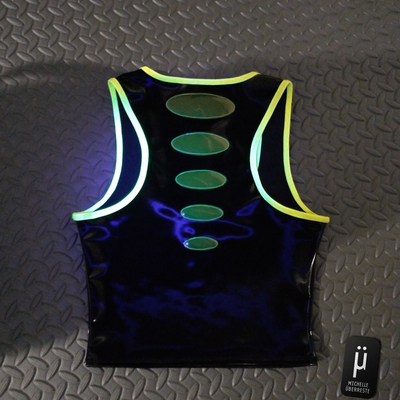 Ooak "unidentified fashion object" tank - blk/yllw - Thumbnail 1