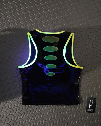 Ooak "unidentified fashion object" tank - blk/yllw