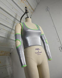 OOAK "UFO" Tank + Gloves Set - SLV/GRN - Thumbnail 5
