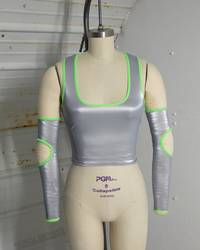 OOAK "UFO" Tank + Gloves Set - SLV/GRN - Thumbnail 2