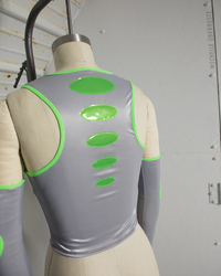 OOAK "UFO" Tank + Gloves Set - SLV/GRN - Thumbnail 6