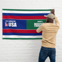 [ONLY 5 LEFT] USA vs Paraguay 2026 World Cup Match Day Premium Commemorative Flag - Thumbnail 2
