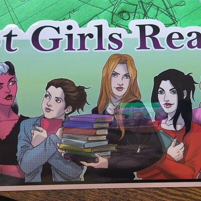 Hot girls read (bumper sticker)