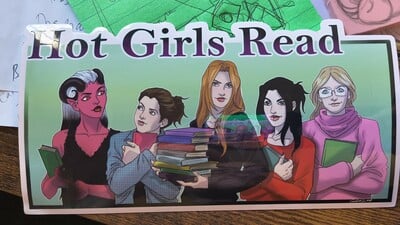 Hot Girls Read (Bumper Sticker)