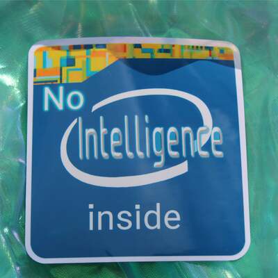 No intelligence matte sticker