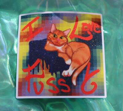 I Love Orange Cats Sticker