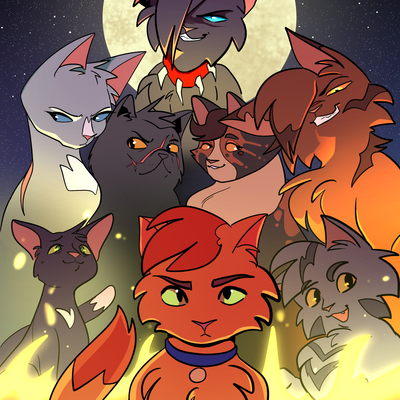 Warriors kitties (print)