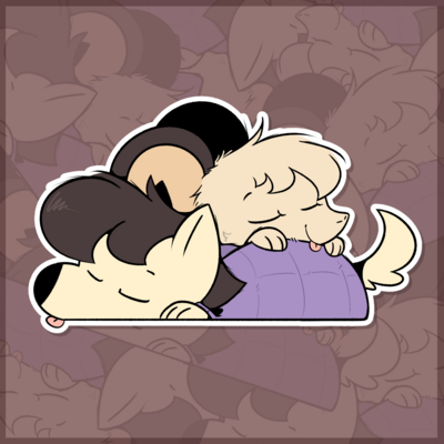 Sleepy Couple Sticker