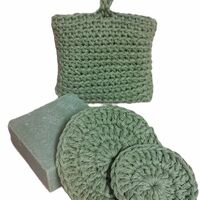Crochet Spa Set – Eco‑Friendly Cotton Face Scrubbies & Soap Saver Gift Set - Thumbnail 2