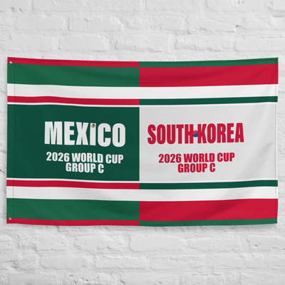 [only 5 left] mexico vs south korea 2026 world cup match day premium commemorative flag - Thumbnail 1
