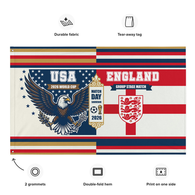 [only 4 left] usa vs england 2026 world cup match day premium commemorative flag