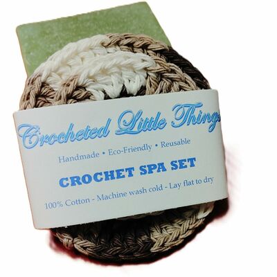 Crochet face scrubs – reusable cotton facial rounds mini set
