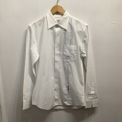 Y's (men) white slitted black shirt 