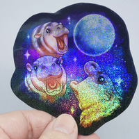 Pygmy Hippo Moon sticker - Thumbnail 2
