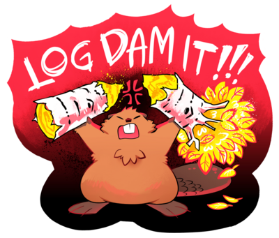 Log Dam It! sticker