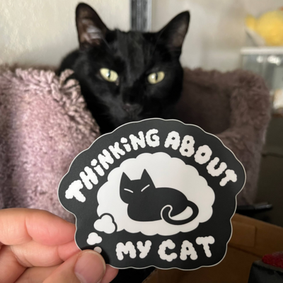 Thinking about my cat sticker