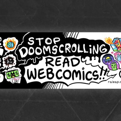 Stop doomscrolling read webcomics bumper sticker