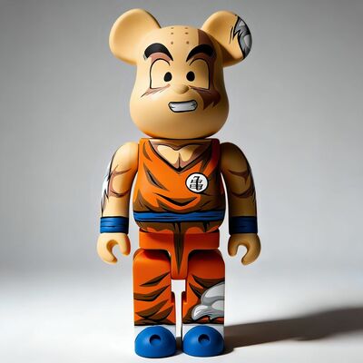 Custom bearbrick 400% by dhani barragan "deconstructed krillin" 