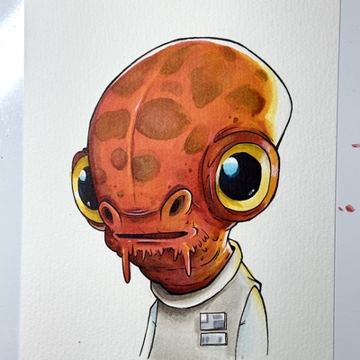 Admiral ackbar star wars day sketch original art