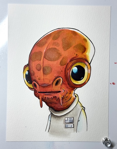 Admiral Ackbar Star Wars Day Sketch Original Art