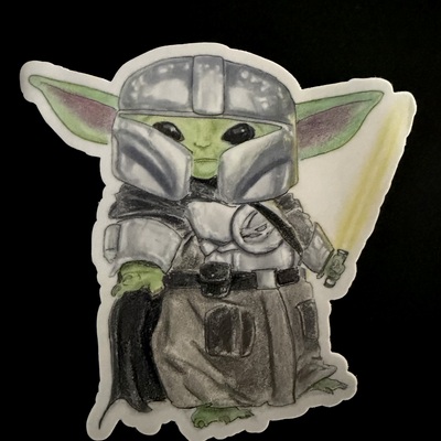 Mando grogu sticker 