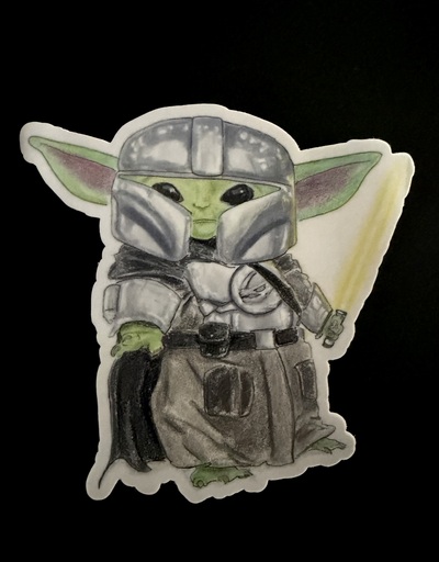 Mando Grogu sticker 