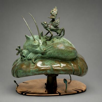 Bronze sculpture by dhani barragan & jorge carrasco "sweet fox dreams" 