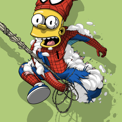 A3 print by dhani barragan “spider-bart” 