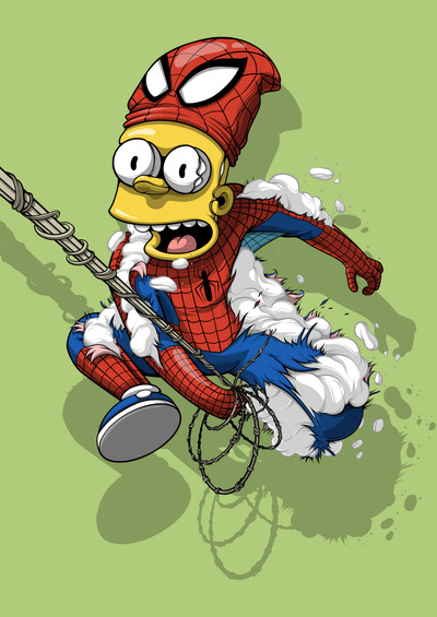A3 Print by Dhani Barragan “Spider-Bart” 