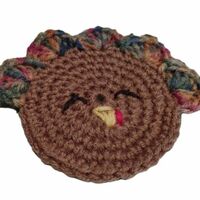 Crochet Turkey Coaster – Thanksgiving Table Decor - Thumbnail 1