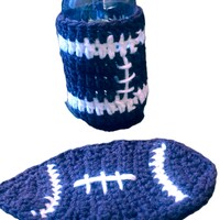 Handmade Football Coaster – Crochet Sports Decor - Thumbnail 1