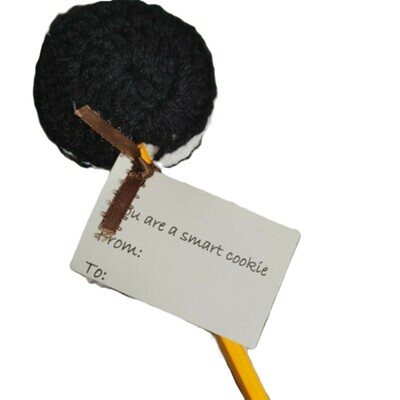 Crochet oreo cookie pencil