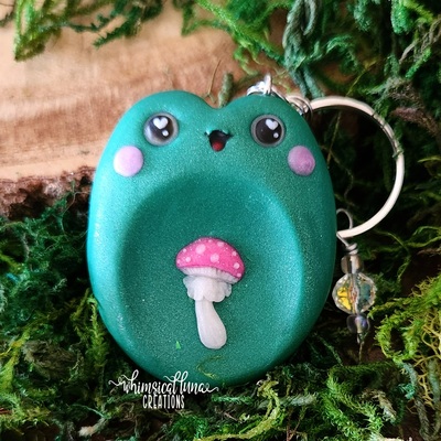 Green with pink mushroom