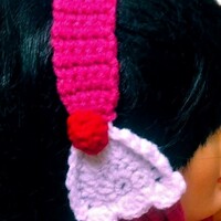 Cupcake ear covers – Handmade Crochet Winter Headband - Thumbnail 5