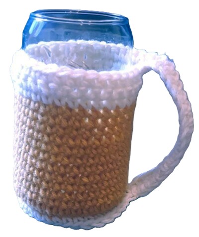 Crochet Beer Can Cozy – Handmade Drink Sleeve for Men