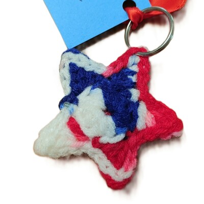 Star keychain – crochet bag charm