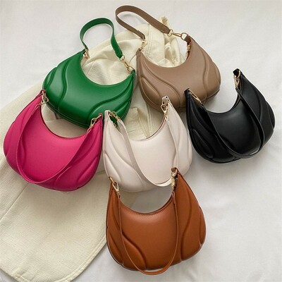 Moon-shaped shoulder bag