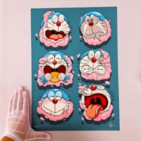 A3 Print by Dhani Barragan "Deconstructed Dora Faces"  - Thumbnail 1