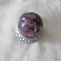Natural Polished Chevron Amythest Sphere Crystal Quartz Ball - Thumbnail 1