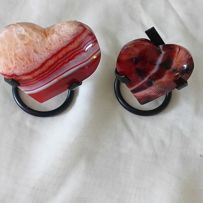 Natural carnelian hand carved polish heart agate quartz